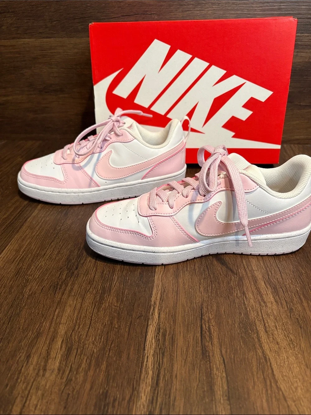 Nike Pink and White Women's Low-Top Sneakers
